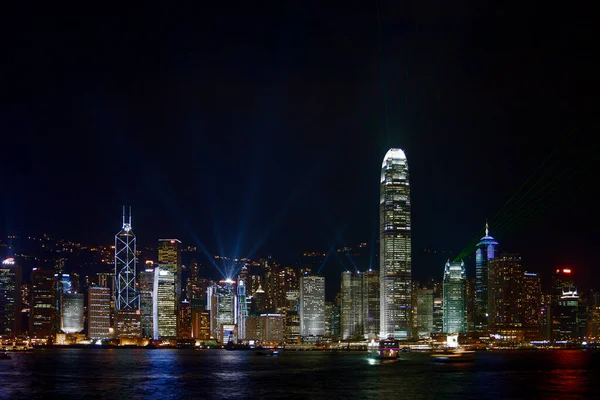 Hong Kong Kína Augusztus 2007 Victoria Harbour Felhőkarcolók Hong Kong — Stock Fotó
