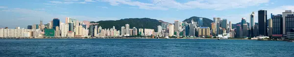 Hong Kong Hong Kong Ağustos 2007 Panoramik Viktorya Limanı — Stok fotoğraf