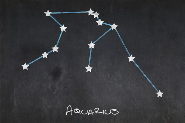 Aquarius Csillagképpel Rajzolt Tábla Középen — Stock Fotó