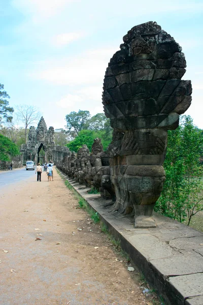Gateway Entrare Angkor Thom Cambogia — Foto Stock