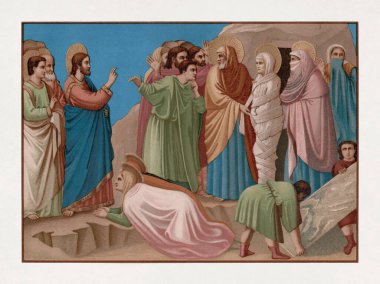Lazarus 'un Yükselişi. Fresco 14. yüzyılda Giotto di Bondone tarafından yapıldı..