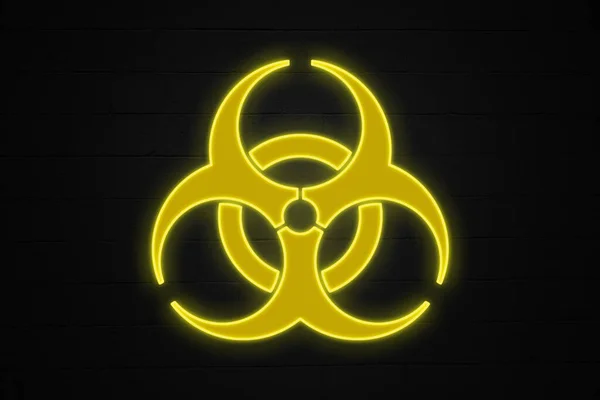 Neonové Světlo Tvaru Biohazardního Symbolu — Stock fotografie