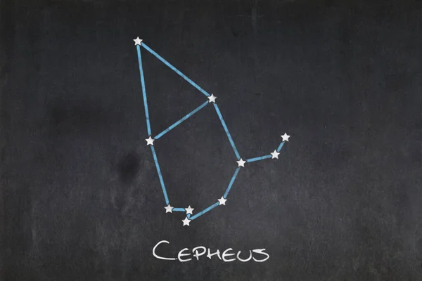 Tableau Noir Avec Constellation Cepheus Dessinée Milieu — Photo