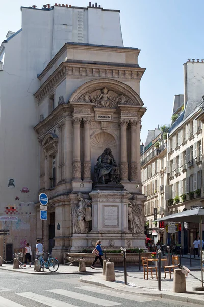 Parijs Frankrijk September 2020 Fontaine Moliere Een Fontein Gebouwd 1844 — Stockfoto