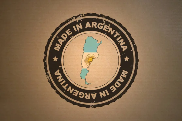 Бумага Коричневом Цвете Маркой Стиле Ретро Made Argentina Включает Карту — стоковое фото