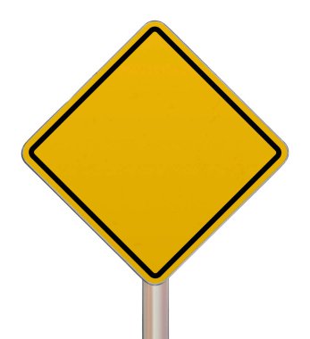 Sarı arkaplan ile elmas şekilli geçiş işareti ve ortasında kopyalama alanı olan siyah sınır.