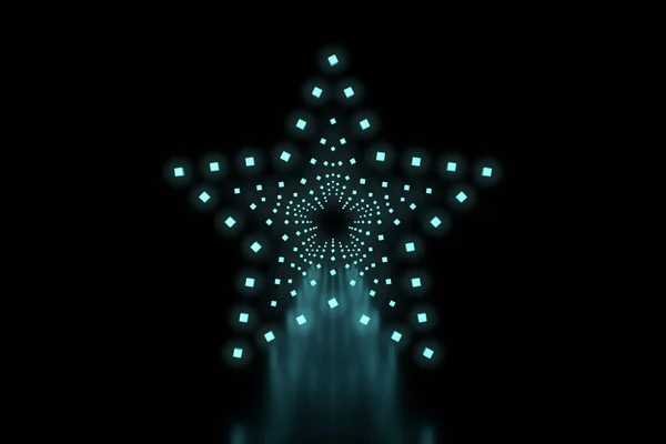 Крупный План Ряду Голубых Светодиодных Фонарей Форме Звезды — стоковое фото