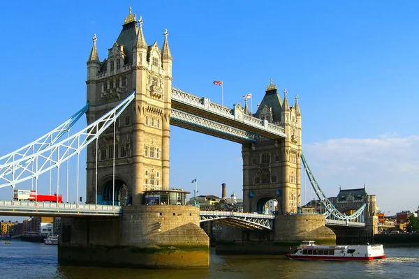 Tower Bridge Najbardziej Rozpoznawalny Zabytek Londynu — Zdjęcie stockowe