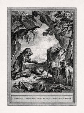 Jean-Baptiste Oudry 'nin 1755' te La Fontaine 'in Masalları için yaptığı bir resim. Adı 