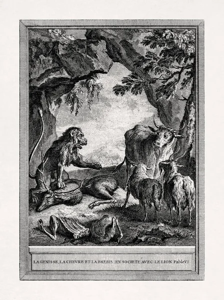 Jean Baptiste Oudry Nin 1755 Fontaine Masalları Için Yaptığı Bir — Stok fotoğraf