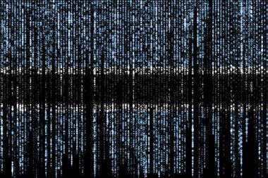 Botswana bayrağı bilgisayar ikili kodları üzerinden düşüyor ve kayboluyor..