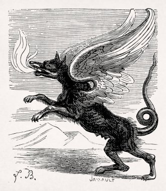 Marchosias by Louis Le Breton made in 1863 for the Dictionnaire infernal writen by Jacques Collin de Plancy. clipart