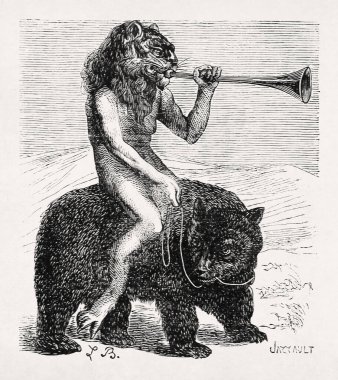 Pruflas by Louis Le Breton made in 1863 for the Dictionnaire infernal writen by Jacques Collin de Plancy. clipart