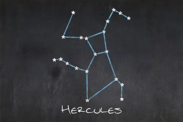 Tableau Noir Avec Constellation Hercule Dessinée Milieu — Photo