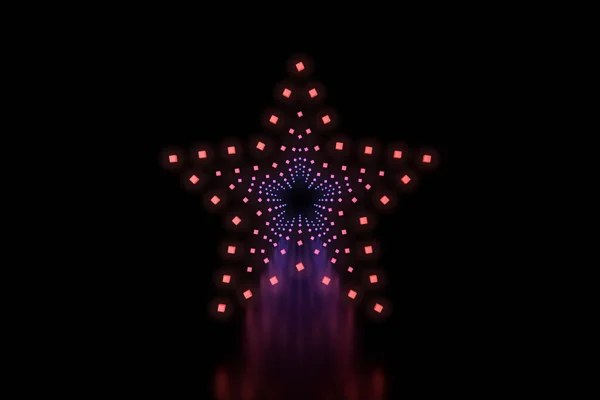 Close Row Star Shaped Led Lights — Stock Photo, Image