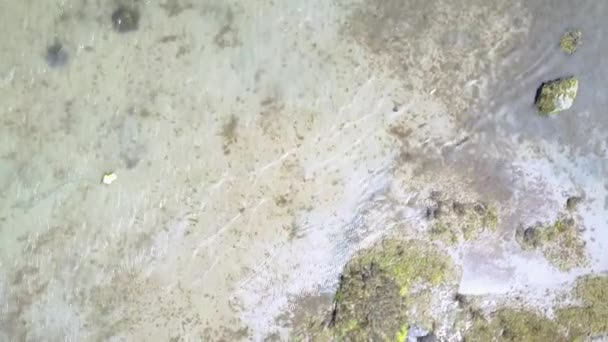 ノーメルティエ島のラクレアビーチで海を前進する追跡ショット — ストック動画