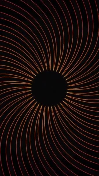 Full Frame Black Gold Hypnotic Spiral Background — Stock Video