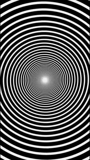 Full Frame Black White Hypnotic Spiral Background — Stock Video