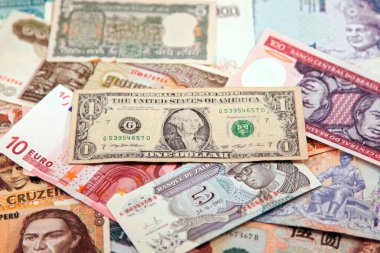 Tam çerçeve uluslararası banknotlar.