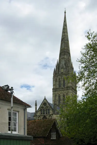 Katedralen Salisbury Formellt Känd Som Katedralen Kyrkan Jungfru Maria Anglikansk — Stockfoto