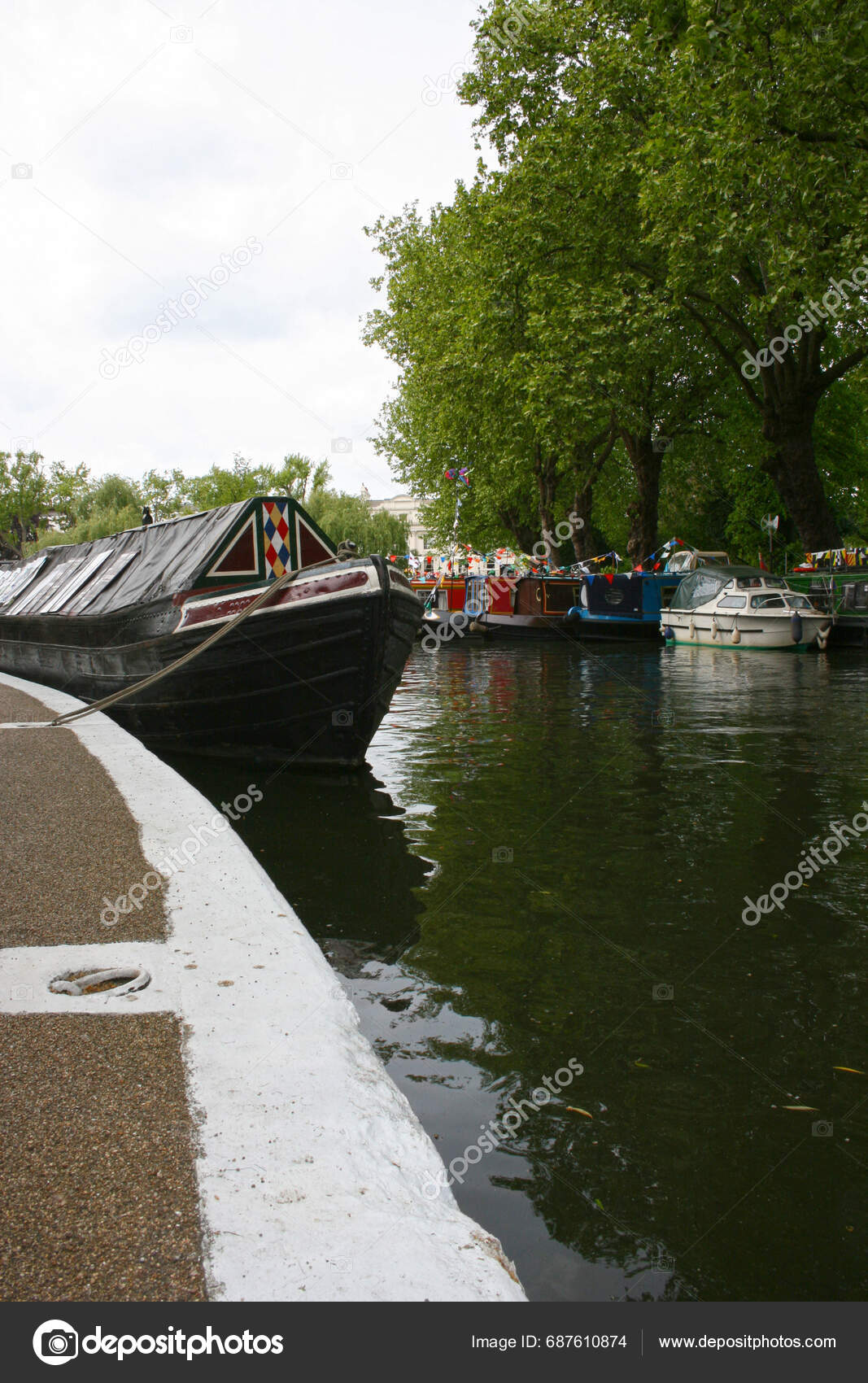 London England May 2007 Row Boats Little Venice Paddington West Stock