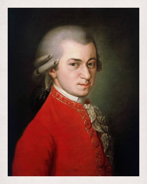 Portrait of Wolfgang Amadeus Mozart painted by Barbara Kraft in 1819 clipart