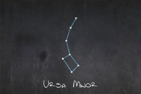 Blackboard with the Ursa Minor constellation drawn in the middle.