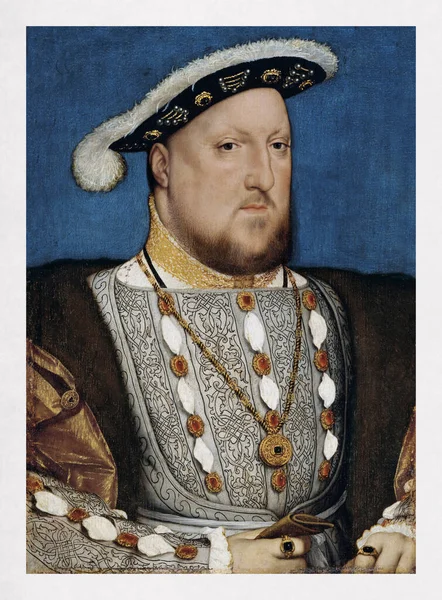 stock image Portrait of Henry VIII of England by Hans Holbein the Younger made in 1537.