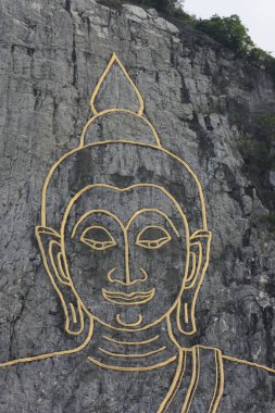 Na Jomtien 'de bulunan Khao Chee Jan' in (Phra Phuttha Maha Wachira Uttamopat Satsada) Buda resmi..