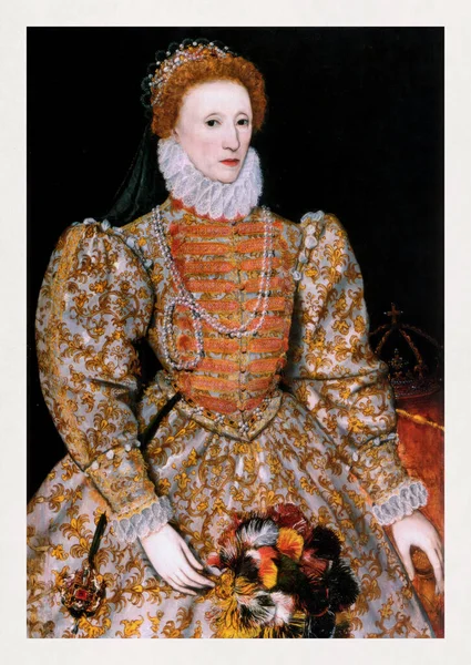 Portret Van Koningin Elizabeth Van Engeland Door Johannes Corvus Gemaakt — Stockfoto