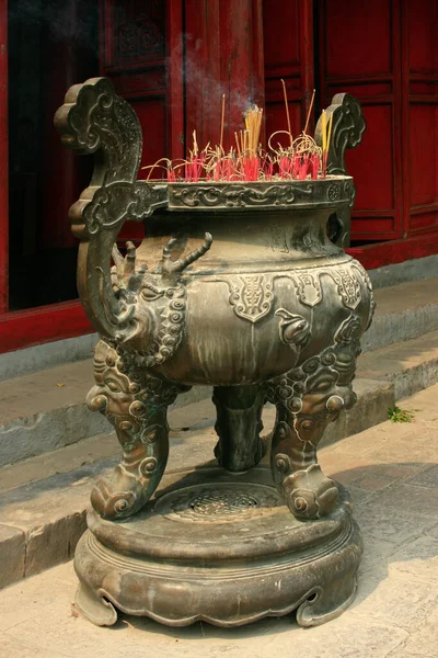 Censer Used Burning Incense Sticks Ngoc Son Temple Hanoi Vietnam — Stock Photo, Image