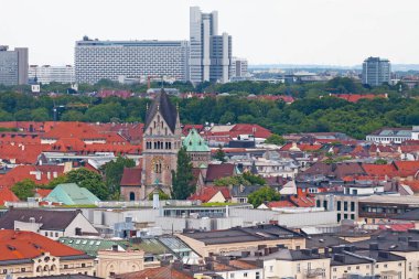 Münih, Almanya - 30 Mayıs 2019: St. Anna Katolik Kilisesi (Kath. Kirche St. Anna).