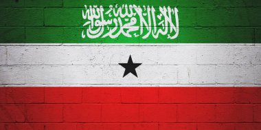 Duvara boyanmış Somaliland bayrağı.