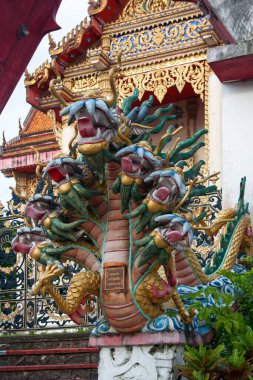 Patong, Phuket 'teki Wat Suwan Khiri Wong' da yedi başlı ejderha heykeli..