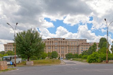 Bükreş, Romanya - 24 Haziran 2018: Romanya Akademisi Evi. Romanya Akademisi 1866 yılında kurulan bir kültür forumudur. Bilimsel, sanatsal ve edebi alanları kapsıyor..