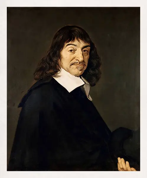 Porträtt Rene Descartes Gjord Den Holländske Målaren Frans Hals 1649 Stockbild