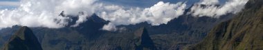 Panoramic view of the Mafate cirque in Reunion Island. clipart
