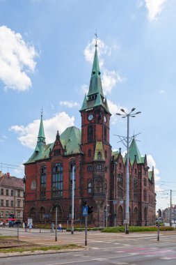 Wroclaw, Polonya - Haziran 05 2019: Wrocaw Üniversitesi Ana Kütüphanesi.