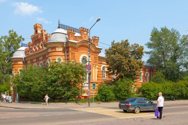 Irkutsk, Rusya - 27 Temmuz 2018: Irkutsk Yerel Lore Bölgesel Müzesi, sergi ve sergi düzenleyen bir devlet özerk kültür kurumu.