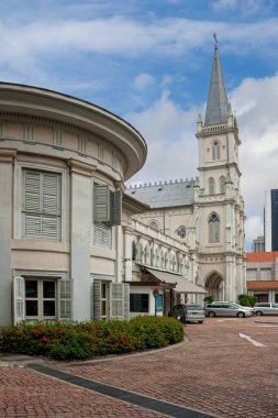 Central Area, Singapore - August 22 2007: CHIJMES is a historic building complex in Singapore, which began life as a Catholic convent known as the Convent of the Holy Infant Jesus (CHIJ) and convent quarters known as Caldwell House. clipart
