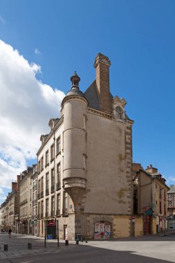 Rennes, France - July 30 2017: The Robien hotel (French: Hotel de Robien), is a private mansion (French: Hotel particulier) located in the city center the angle of the rue du Champ Jacquet and the rue Le Bastard. clipart