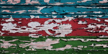 Azerbaycan bayrağı grunge ahşap bir tahtaya boyanmış..
