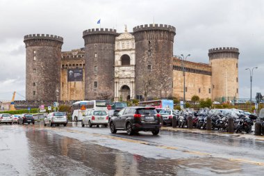 Napoli, İtalya - 19 Mart 2018: Castel Nuovo (İngilizce: 