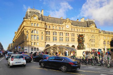 Paris, France - January 20 2020: The Gare Saint-Lazare (St Lazarus Station), officially Paris-Saint-Lazare, is one of the six large terminus railway stations of the French capital. clipart