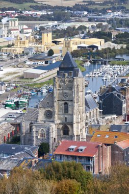 Le Treport, France - September 11 2020: The Saint-Jacques Church is a Catholic church built in the second half of the 16th century on the hillside overlooking the city. clipart