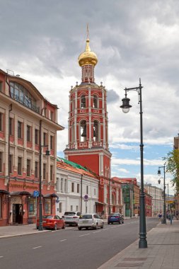 Moskova, Rusya - Temmuz 07 2018: Kutsal Bakire Meryem 'in Şefaat Kilisesi.