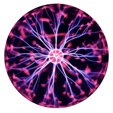 Patlayan plazma topu şeffaf arkaplanda kesildi.