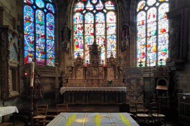 The Altar of the church of Saint-Germain in Pleyben, Finistere. clipart