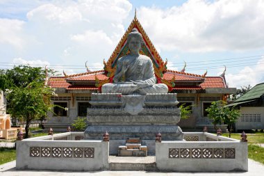 Buddha in lotus position in Wat Takura, a temple located in Sathing Phra (Songkhla province). clipart