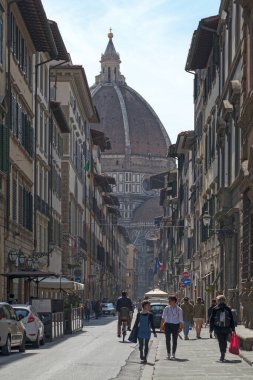 Florence, Italy - April 01 2019: The Florence Cathedral, formally the Cattedrale di Santa Maria del Fiore (English: Cathedral of Saint Mary of the Flower) has its construction beginning in 1296. clipart